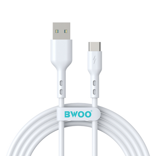 Cabo de Dados e Carregamento USB-A - USB-C BWOO BO-X172C-2M, 15W, 2m, Branco