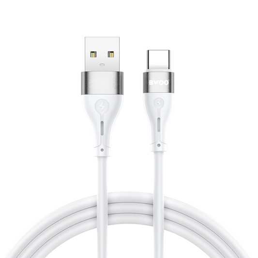 Cabo de Dados e Carregamento USB-A - USB-C BWOO X280C, 15W, 1m, Branco