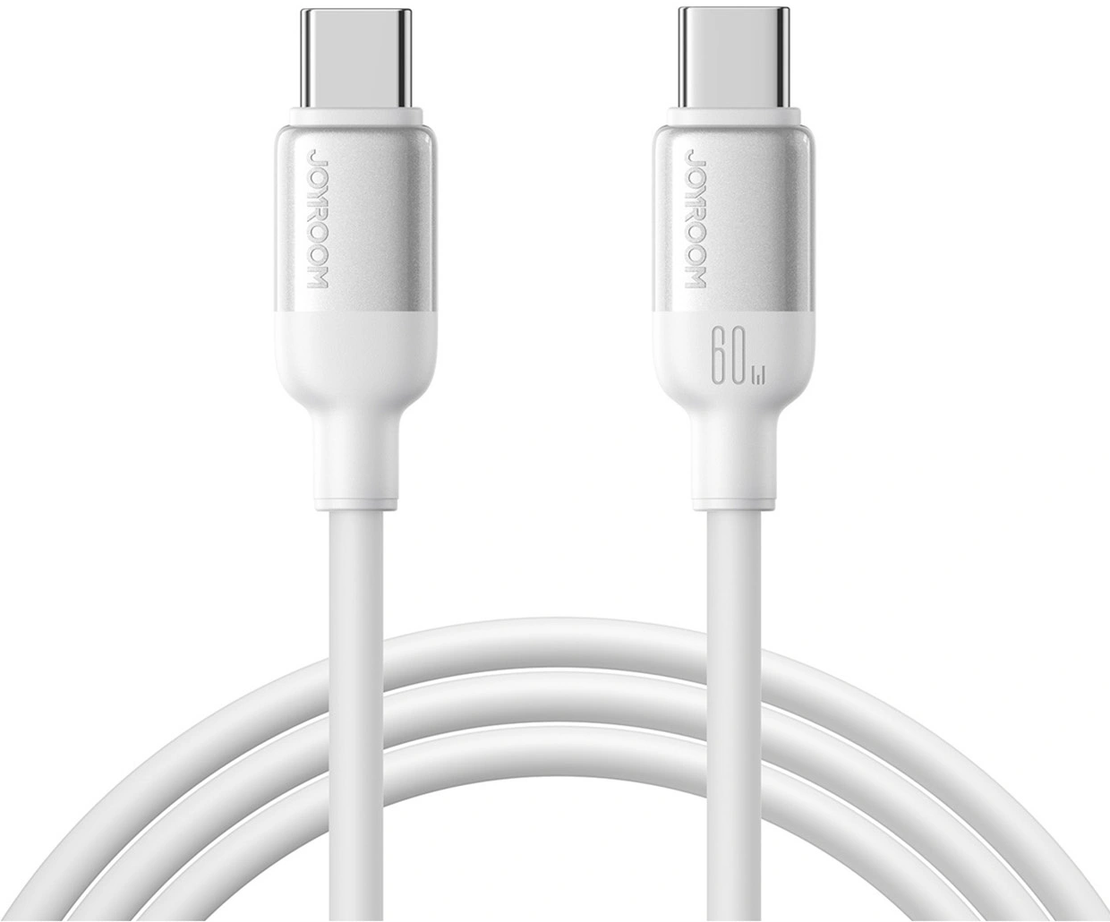 Cabo de Dados e Carregamento USB-C - USB-C Joyroom S-A62 Lively, 60W, 1,2m, Branco