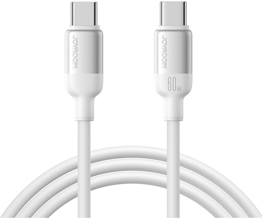 Cabo de Dados e Carregamento USB-C - USB-C Joyroom S-A62 Lively, 60W, 1,2m, Branco