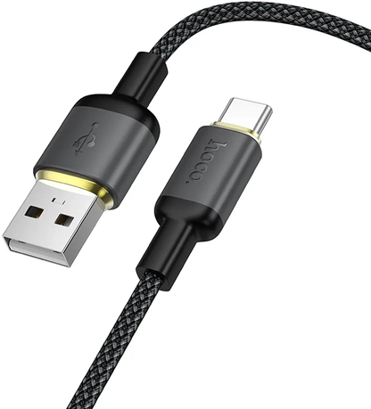 Cabo de Dados e Carregamento USB-A - USB-C HOCO X128 Benefit, 36W, 1m, Preto