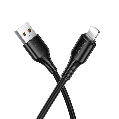 Cabo de Dados e Carregamento USB-A - Lightning HOCO X120, 18W, 1m, Preto