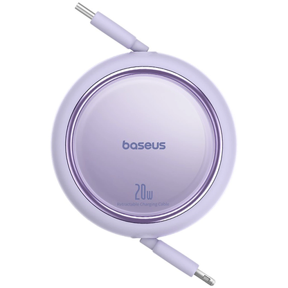 Cabo de Dados e Carregamento USB-C - Lightning Baseus Free2Pull Mini Retrátil, 20W, Roxo P10364501511-00