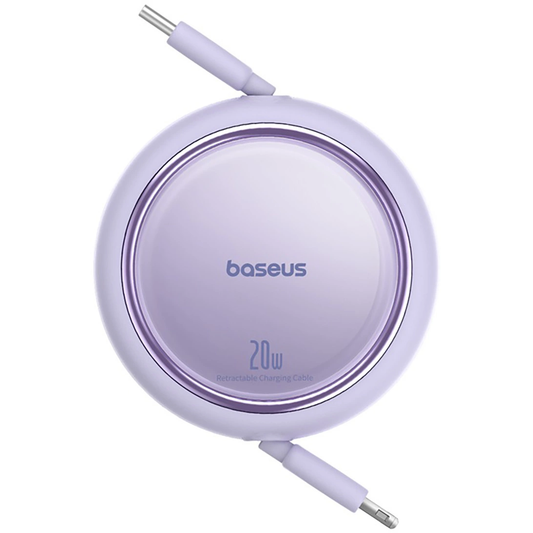 Cabo de Dados e Carregamento USB-C - Lightning Baseus Free2Pull Mini Retrátil, 20W, Roxo P10364501511-00
