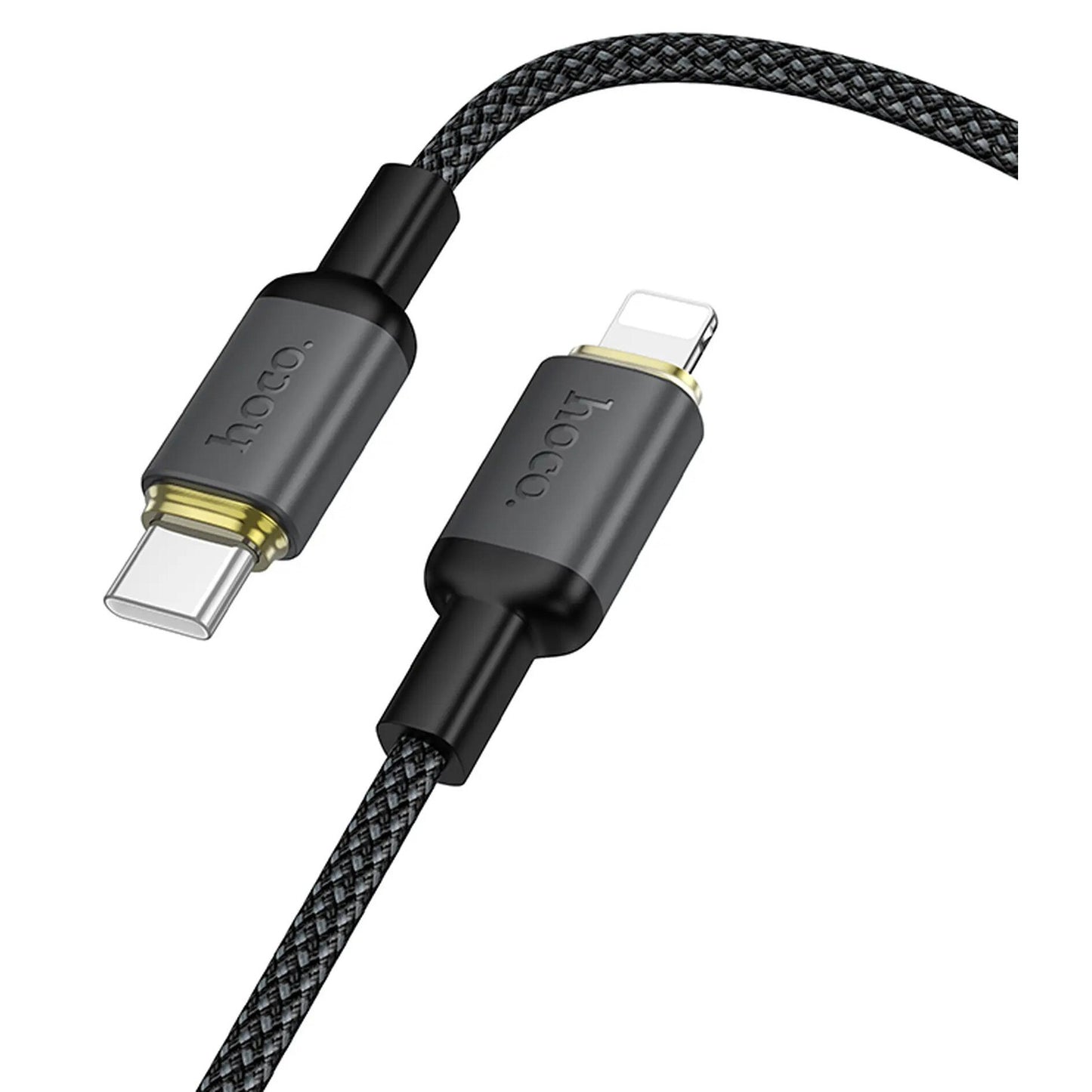Cabo de Dados e Carregamento USB-A - Lightning HOCO X128 Benefit, 10W, 1m, Preto