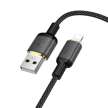 USB-A to Lightning Data and Charging Cable HOCO X128 Benefit, 12W, 1m, Black