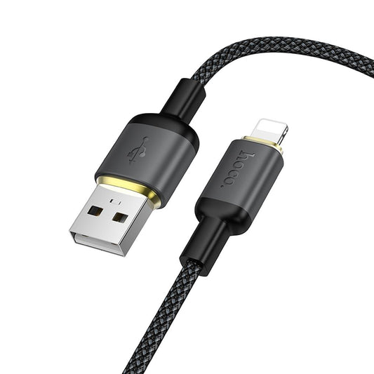 Cabo de Dados e Carregamento USB-A - Lightning HOCO X128 Benefit, 12W, 1m, Preto