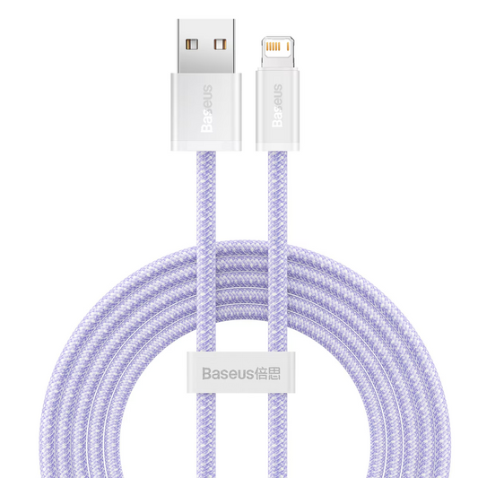 Cabo de Dados e Carregamento USB-A - Lightning Baseus Dynamic Series, 18W, 2m, Roxo CALD000505
