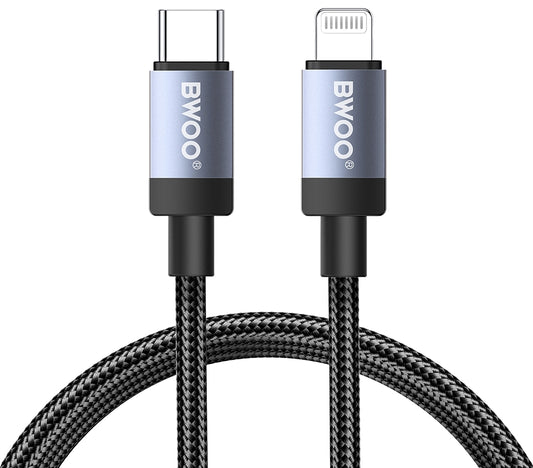Cabo de Dados e Carregamento USB-C - Lightning BWOO BO-X401CL, 30W, 1m, Preto