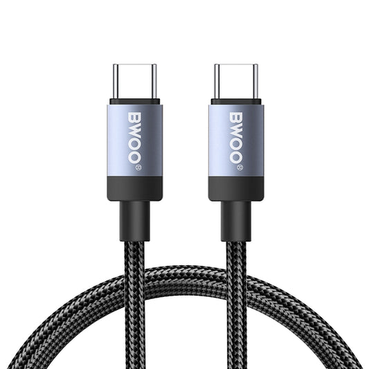 Cabo de Dados e Carregamento USB-C - USB-C BWOO BO-X401CC, 65W, 1m, Preto