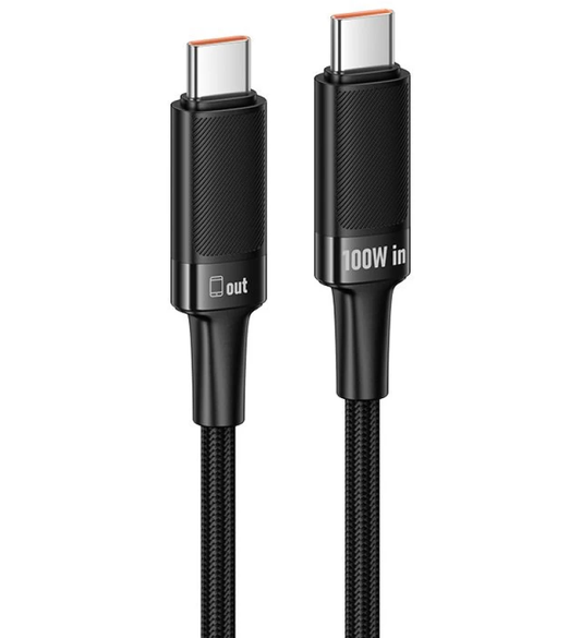 Cabo de Dados e Carregamento USB-C - USB-C HOCO U153 Extreme, 100W, 1.2m, Preto