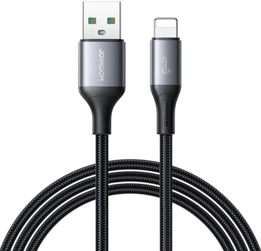 Cabo de Dados e Carregamento USB-A - Lightning Joyroom S-A28 Flash, 18W, 1m, Preto