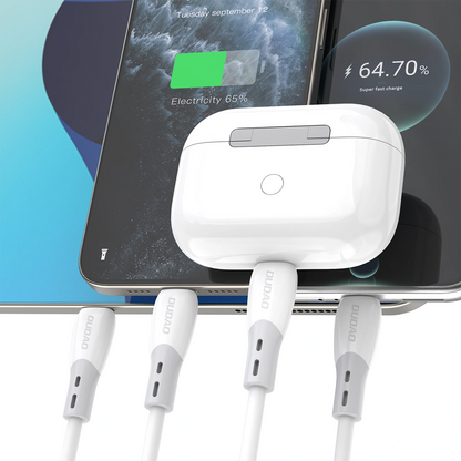 Cabo de Dados e Carregamento USB-C - USB-C Dudao L25SC, 60W, 1m, Branco