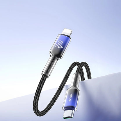 Cabo de Dados e Carregamento USB-C - Lightning Joyroom S-A42, 30W, 1,2m, Preto