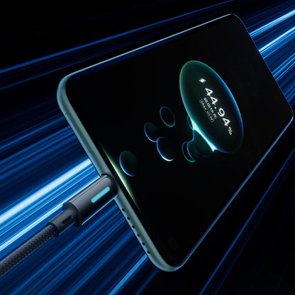 Cabo de Dados e Carregamento USB-A - USB-C Baseus Lit Button Control, 100W, 2m, Preto P10379002121-01