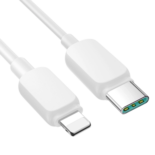 Cabo de Dados e Carregamento USB-C - Lightning Joyroom S-A14, 30W, 1.2m, Branco