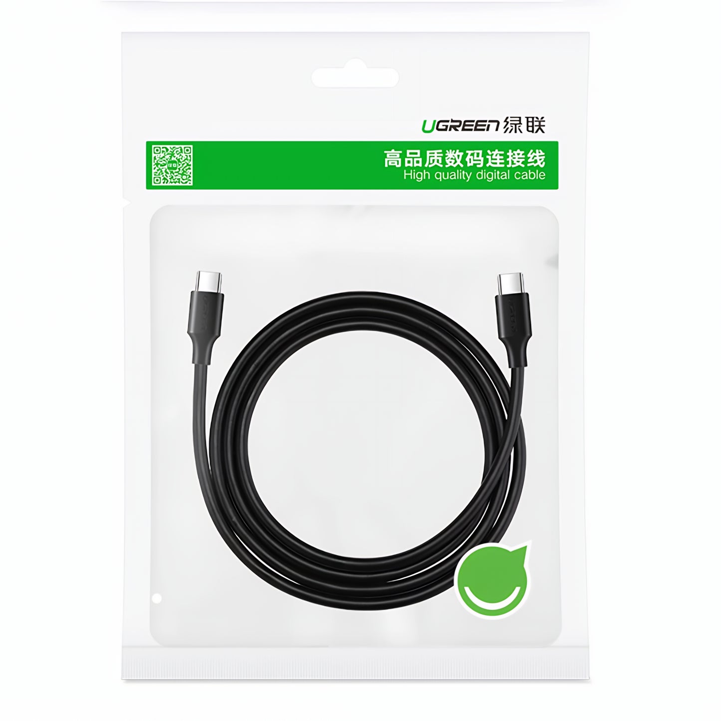Cabo de Dados e Carregamento USB-C - USB-C UGREEN US286, 60W, 3m, Preto