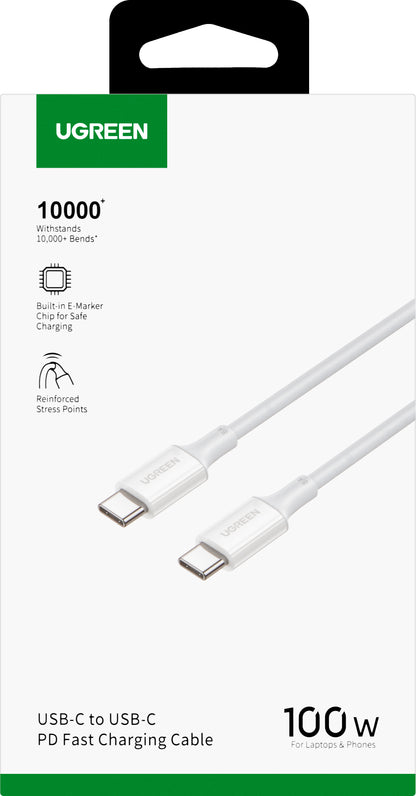 USB-C Data and Charging Cable - USB-C UGREEN US300, 100W, 2m, White