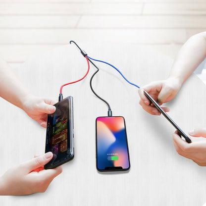 Cabo de Carregamento USB-A - Lightning / microUSB / USB-C Baseus Colors 3in1, 20W, 1.2m, Preto CAMLT-BSY01