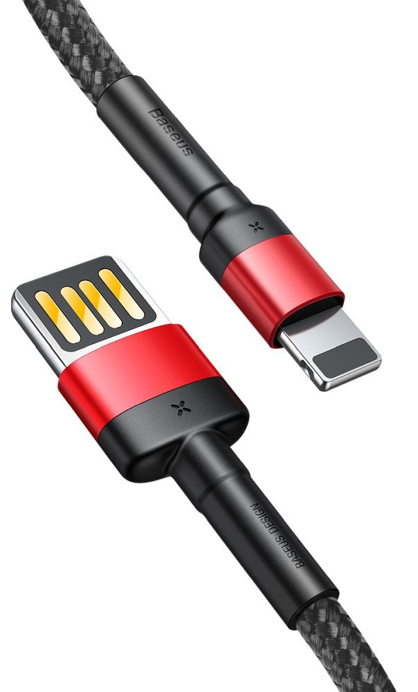 Cabo de carregamento e dados USB-A - Lightning Baseus Cafule, 18W, 1m, vermelho CALKLF-G91 