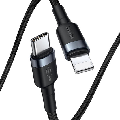 Cabo de carregamento e dados USB-C - Lightning Baseus Cafule, 18W, 1m, cinzento CATLKLF-G1 CATLKLF-G1