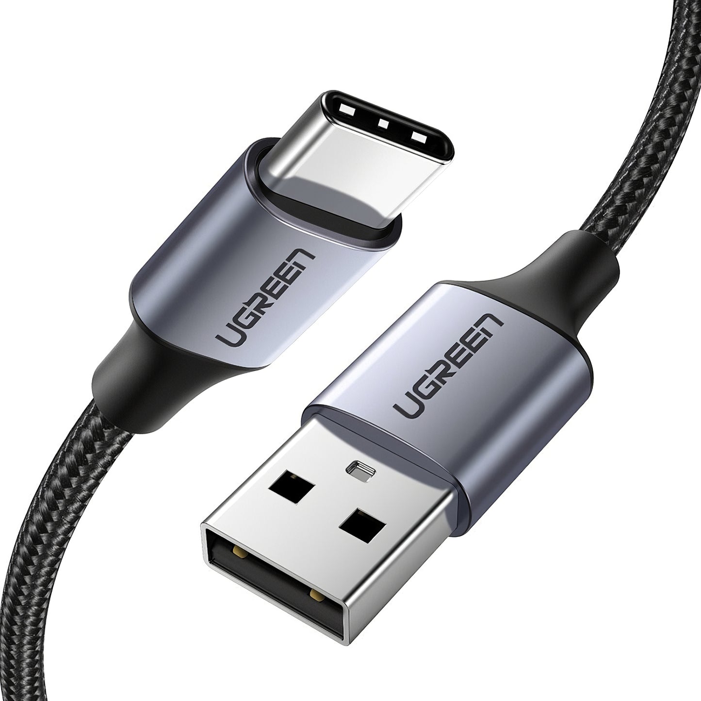 Cabo de Dados e Carregamento USB-A - USB-C UGREEN US288, 18W, 1m, Preto