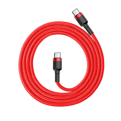 Cabo de carregamento e dados USB-C - Cabo USB-C Baseus Cafule, 60W, 1m, Vermelho CATKLF-G09