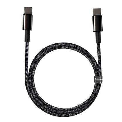 Cabo de carregamento e dados USB-C - USB-C Baseus Tungsténio Baseus Tungsténio Ouro, 100W, 1m, Preto CATWJ-01 CATWJ-01