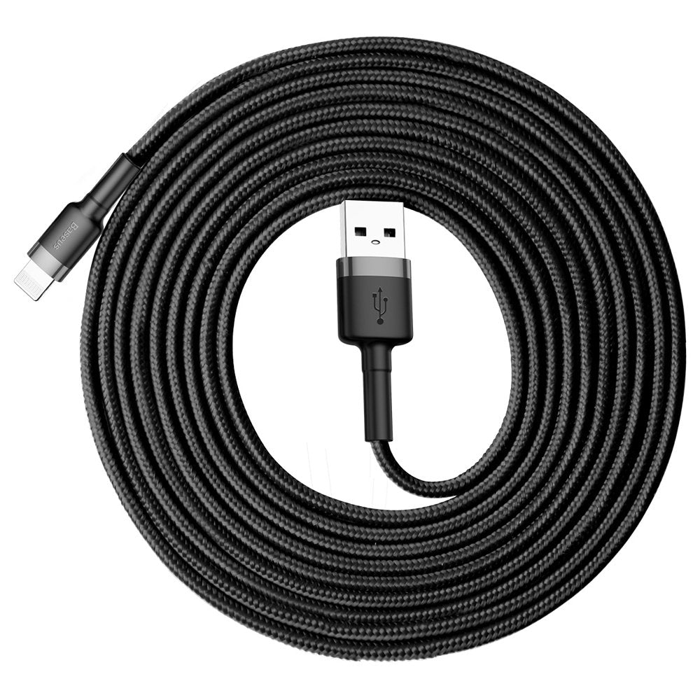 Cabo de Dados e Carregamento USB-A - Lightning Baseus Cafule, 18W, 3m, Cinza CALKLF-RG1