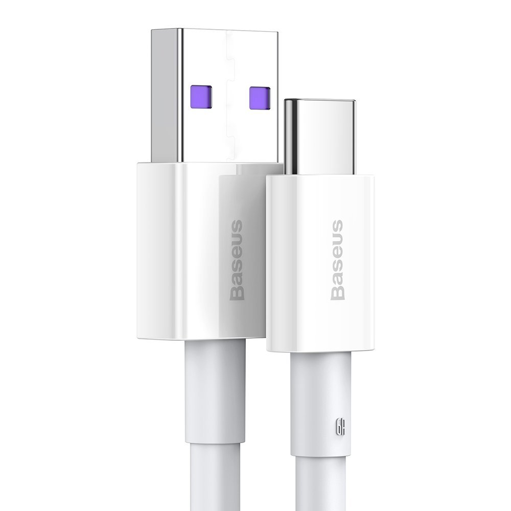 Cabo de carregamento e dados USB-A - USB-C Baseus Superior Series, 66W, 2m, branco CATYS-A02