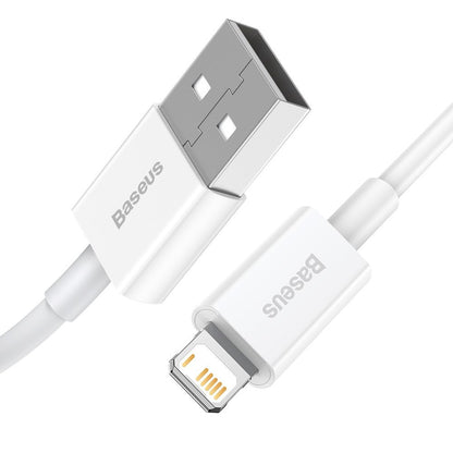 Cabo de carregamento e dados USB-A - Lightning Baseus Superior Series, 20W, 2m, Branco CALYS-C02