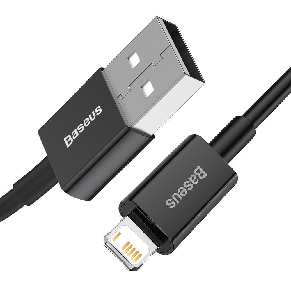 Cabo de carregamento e dados USB-A - Lightning Baseus Superior Series, 20W, 2m, Preto CALYS-C01