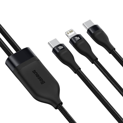 Cabo de Dados e Carregamento USB-C - Lightning / USB-C Baseus Flash Series 2in1, 100W, 1.2m, Preto CA1T2-F01