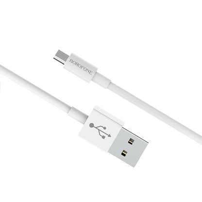 Cabo de carregamento e dados USB-A - microUSB Borofone Bloom BX22, 18W, 1m, Branco