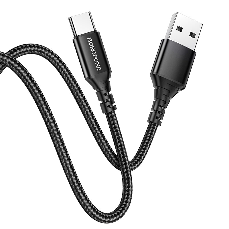 Cabo de carregamento e dados USB-A para USB-C Borofone BX54 Ultra brilhante, 18W, 1m, Preto