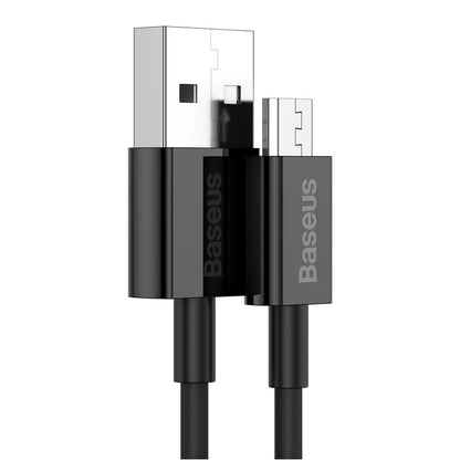 Cabo de carregamento e dados USB-A para microUSB da série Superior da Baseus, 18W, 2m, preto CAMYS-A01 