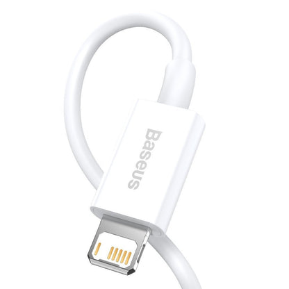 Cabo de carregamento e dados USB-A - Lightning Baseus Superior Series, 20W, 1,5 m, branco CALYS-B02