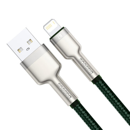 Cabo de Dados e Carregamento USB-A - Lightning Baseus Cafule Metal Series, 18W, 1m, Verde CALJK-A06
