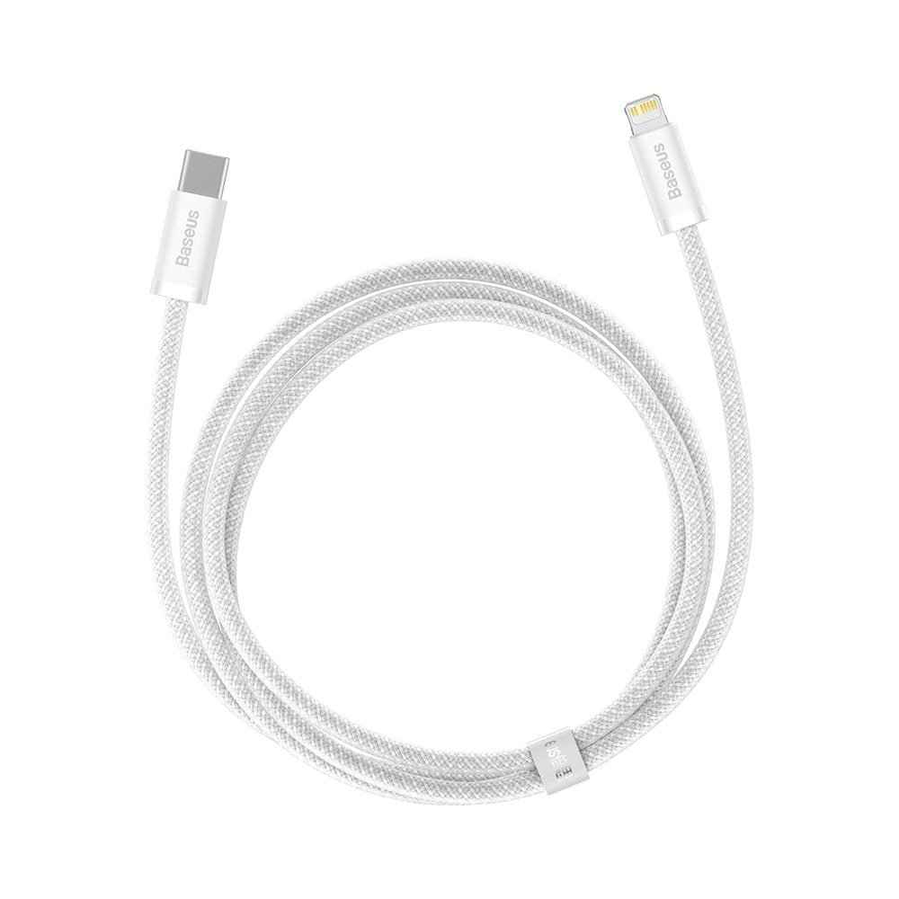 Cabo de carregamento rápido dinâmico de dados e carregamento USB-C - Lightning Baseus, 20 W, 1 m, branco CALD000002