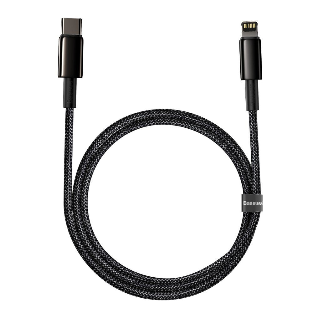 Cabo de carregamento e dados USB-C - Lightning Baseus Tungsténio Tungsténio Dourado, 20W, 1m, Preto CATLWJ-01 CATLWJ-01