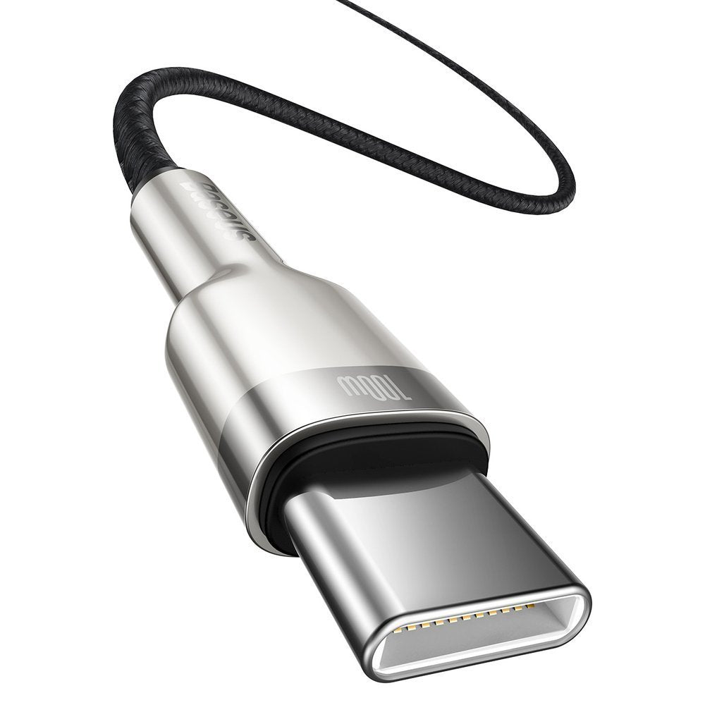 Cabo de carregamento e dados USB-C - USB-C Baseus Cafule Metal Series, 100W, 1m, Preto CATJK-C01