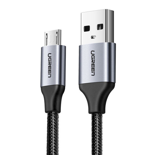 Cabo de Dados e Carregamento USB-A - microUSB UGREEN US290, 18W, 1.5m, Preto