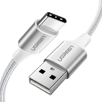 Cabo de Dados e Carregamento USB-A - USB-C UGREEN US288, 18W, 1m, Branco