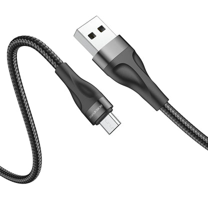 Cabo de carregamento e dados USB-A - microUSB Borofone BX61, 18W, 1m, Preto