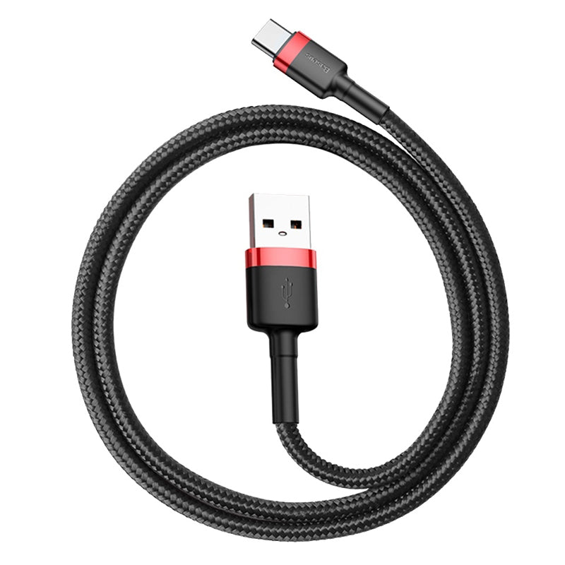 Cabo de carregamento e dados USB-A - USB-C Baseus Cafule, 60W, 0,5 m, vermelho CATKLF-A91