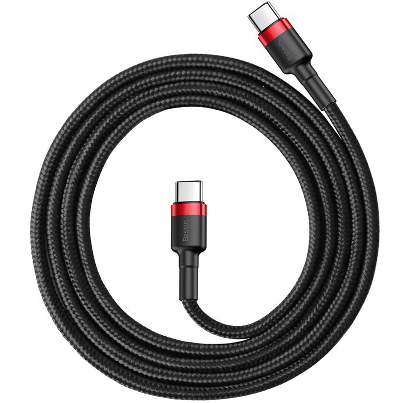 Cabo de carregamento e dados USB-C - Cabo USB-C Baseus Cafule, 60W, 1m, Vermelho CATKLF-G91