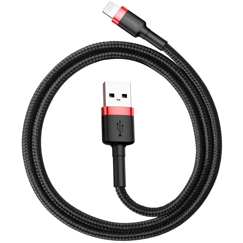 Cabo de carregamento e dados USB-A - Lightning Baseus Cafule, 18W, 0,5 m, vermelho CALKLF-A19