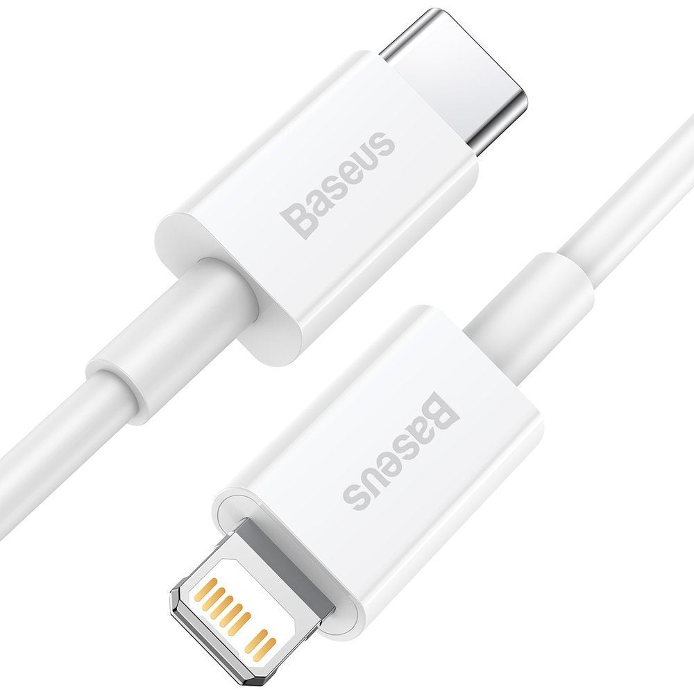 Cabo de carregamento e dados USB-C - Lightning Baseus Superior Series, 20W, 0,25m, Branco CATLYS-02 