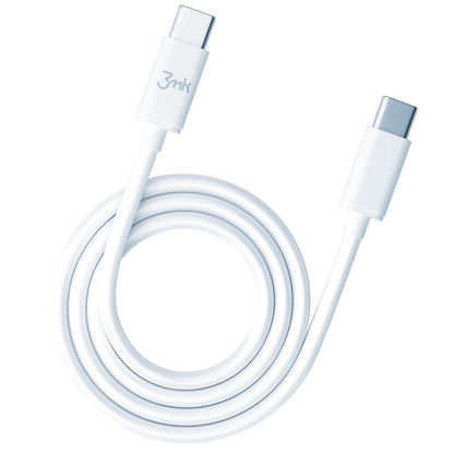 Cabo de Dados e Carregamento USB-C - USB-C 3MK Hyper, 100W, 2m, Branco
