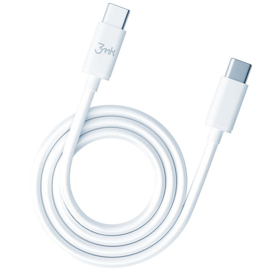 Cabo de Dados e Carregamento USB-C - USB-C 3MK Hyper, 100W, 2m, Branco